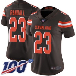 Limited Women's Damarious Randall Brown Home Jersey - #23 Football Cleveland Browns 100th Season Vapor Untouchable
