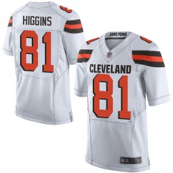 Elite Men's Rashard Higgins White Road Jersey - #81 Football Cleveland Browns