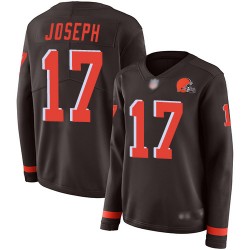 Limited Women's Greg Joseph Brown Jersey - #17 Football Cleveland Browns Therma Long Sleeve