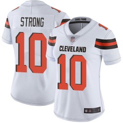 Limited Women's Jaelen Strong White Road Jersey - #10 Football Cleveland Browns Vapor Untouchable