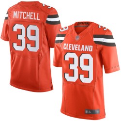 Elite Men's Terrance Mitchell Orange Alternate Jersey - #39 Football Cleveland Browns