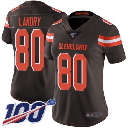 Limited Women's Jarvis Landry Brown Home Jersey - #80 Football Cleveland Browns 100th Season Vapor Untouchable