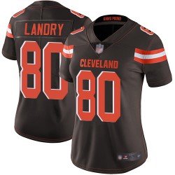Limited Women's Jarvis Landry Brown Home Jersey - #80 Football Cleveland Browns Vapor Untouchable