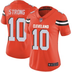 Limited Women's Jaelen Strong Orange Alternate Jersey - #10 Football Cleveland Browns Vapor Untouchable