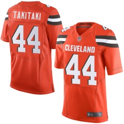 Elite Men's Sione Takitaki Orange Alternate Jersey - #44 Football Cleveland Browns