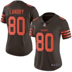 Limited Women's Jarvis Landry Brown Jersey - #80 Football Cleveland Browns Rush Vapor Untouchable