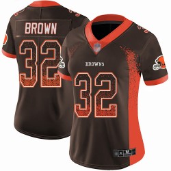 Limited Women's Jim Brown Brown Jersey - #32 Football Cleveland Browns Rush Drift Fashion