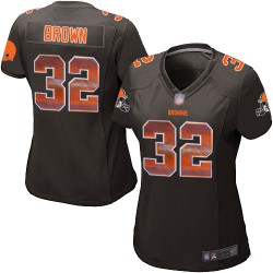 Limited Women's Jim Brown Brown Jersey - #32 Football Cleveland Browns Strobe