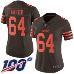 Limited Women's JC Tretter Brown Jersey - #64 Football Cleveland Browns 100th Season Rush Vapor Untouchable