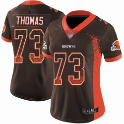 Limited Women's Joe Thomas Brown Jersey - #73 Football Cleveland Browns Rush Drift Fashion