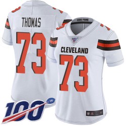 Limited Women's Joe Thomas White Road Jersey - #73 Football Cleveland Browns 100th Season Vapor Untouchable