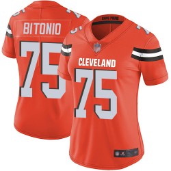 Limited Women's Joel Bitonio Orange Alternate Jersey - #75 Football Cleveland Browns Vapor Untouchable