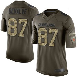 Elite Men's Seth DeValve Green Jersey - #87 Football Cleveland Browns Salute to Service