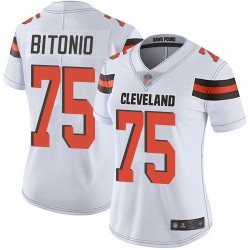 Limited Women's Joel Bitonio White Road Jersey - #75 Football Cleveland Browns Vapor Untouchable