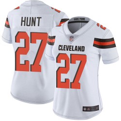 Limited Women's Kareem Hunt White Road Jersey - #27 Football Cleveland Browns Vapor Untouchable