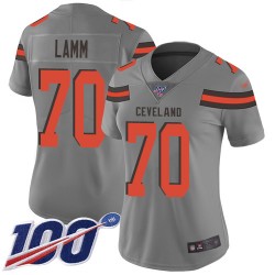 Limited Women's Kendall Lamm Gray Jersey - #70 Football Cleveland Browns 100th Season Inverted Legend