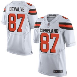 Elite Men's Seth DeValve White Road Jersey - #87 Football Cleveland Browns
