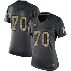 Limited Women's Kendall Lamm Black Jersey - #70 Football Cleveland Browns 2016 Salute to Service