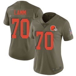 Limited Women's Kendall Lamm Olive Jersey - #70 Football Cleveland Browns 2017 Salute to Service
