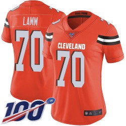 Limited Women's Kendall Lamm Orange Alternate Jersey - #70 Football Cleveland Browns 100th Season Vapor Untouchable