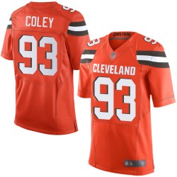 Elite Men's Trevon Coley Orange Alternate Jersey - #93 Football Cleveland Browns