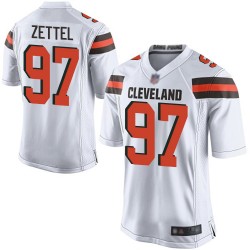 Game Men's Anthony Zettel White Road Jersey - #97 Football Cleveland Browns