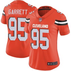 Limited Women's Myles Garrett Orange Alternate Jersey - #95 Football Cleveland Browns Vapor Untouchable