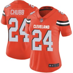 Limited Women's Nick Chubb Orange Alternate Jersey - #24 Football Cleveland Browns Vapor Untouchable