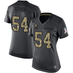 Limited Women's Olivier Vernon Black Jersey - #54 Football Cleveland Browns 2016 Salute to Service