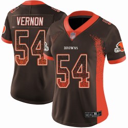Limited Women's Olivier Vernon Brown Jersey - #54 Football Cleveland Browns Rush Drift Fashion