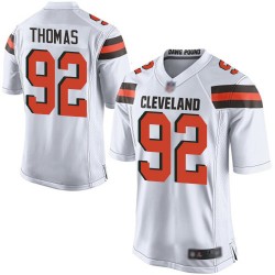 Game Men's Chad Thomas White Road Jersey - #92 Football Cleveland Browns