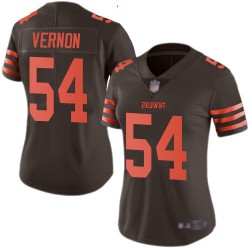 Limited Women's Olivier Vernon Brown Jersey - #54 Football Cleveland Browns Rush Vapor Untouchable