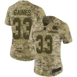 Limited Women's Phillip Gaines Camo Jersey - #28 Football Cleveland Browns 2018 Salute to Service