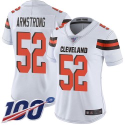 Limited Women's Ray-Ray Armstrong White Road Jersey - #52 Football Cleveland Browns 100th Season Vapor Untouchable