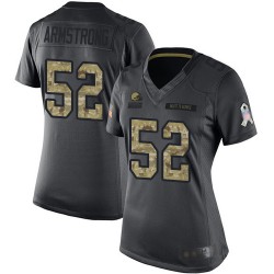 Limited Women's Ray-Ray Armstrong Black Jersey - #52 Football Cleveland Browns 2016 Salute to Service