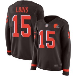 Limited Women's Ricardo Louis Brown Jersey - #15 Football Cleveland Browns Therma Long Sleeve