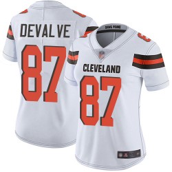 Limited Women's Seth DeValve White Road Jersey - #87 Football Cleveland Browns Vapor Untouchable