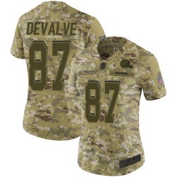 Limited Women's Seth DeValve Camo Jersey - #87 Football Cleveland Browns 2018 Salute to Service