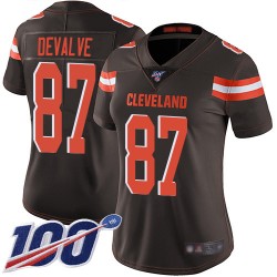 Limited Women's Seth DeValve Brown Home Jersey - #87 Football Cleveland Browns 100th Season Vapor Untouchable