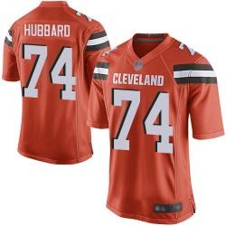 Game Men's Chris Hubbard Orange Alternate Jersey - #74 Football Cleveland Browns