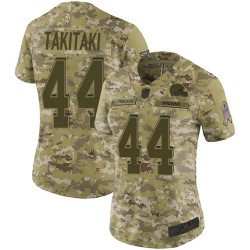 Limited Women's Sione Takitaki Camo Jersey - #44 Football Cleveland Browns 2018 Salute to Service