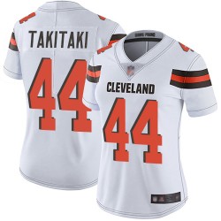 Limited Women's Sione Takitaki White Road Jersey - #44 Football Cleveland Browns Vapor Untouchable