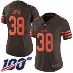 Limited Women's T. J. Carrie Brown Jersey - #38 Football Cleveland Browns 100th Season Rush Vapor Untouchable