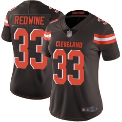 Limited Women's Sheldrick Redwine Brown Home Jersey - #33 Football Cleveland Browns Vapor Untouchable