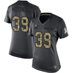 Limited Women's Terrance Mitchell Black Jersey - #39 Football Cleveland Browns 2016 Salute to Service