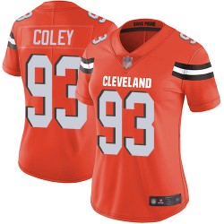 Limited Women's Trevon Coley Orange Alternate Jersey - #93 Football Cleveland Browns Vapor Untouchable