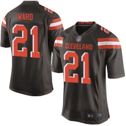 Game Men's Denzel Ward Brown Home Jersey - #21 Football Cleveland Browns