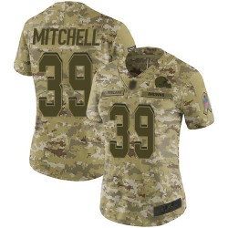 Limited Women's Terrance Mitchell Camo Jersey - #39 Football Cleveland Browns 2018 Salute to Service