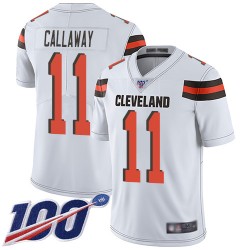 Limited Youth Antonio Callaway White Road Jersey - #11 Football Cleveland Browns 100th Season Vapor Untouchable