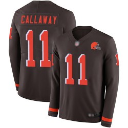 Limited Youth Antonio Callaway Brown Jersey - #11 Football Cleveland Browns Therma Long Sleeve